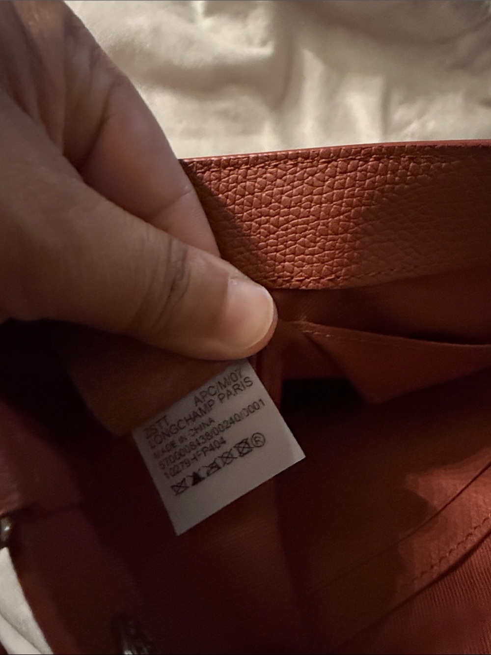 Longchamp Terracotta Leather Crossbody Bucket Bag - Picture 5 of 5